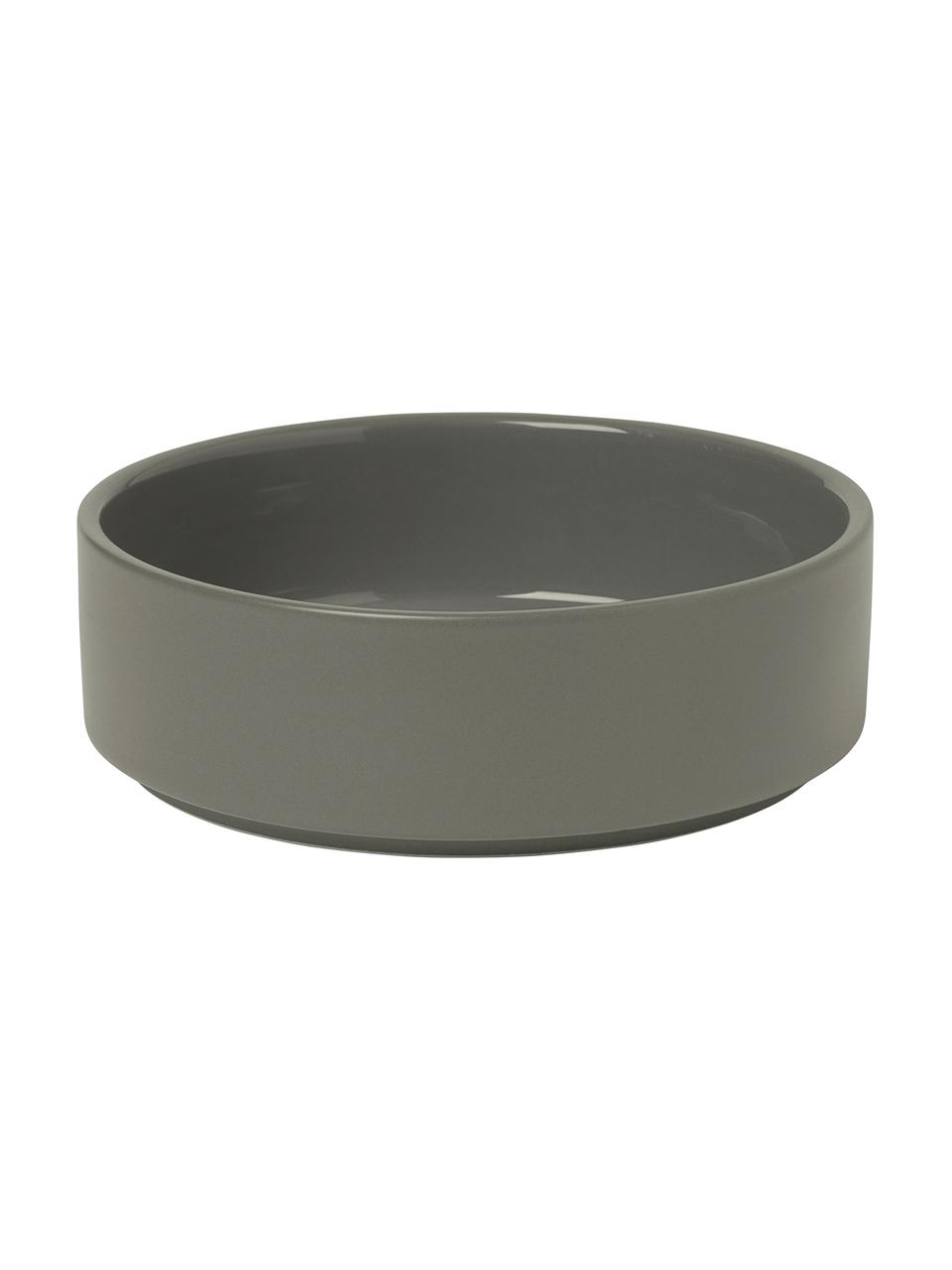 Bol gris foncé mat/brillant Pilar, 4 pièces, Céramique, Gris foncé, Ø 14 x haut. 5 cm