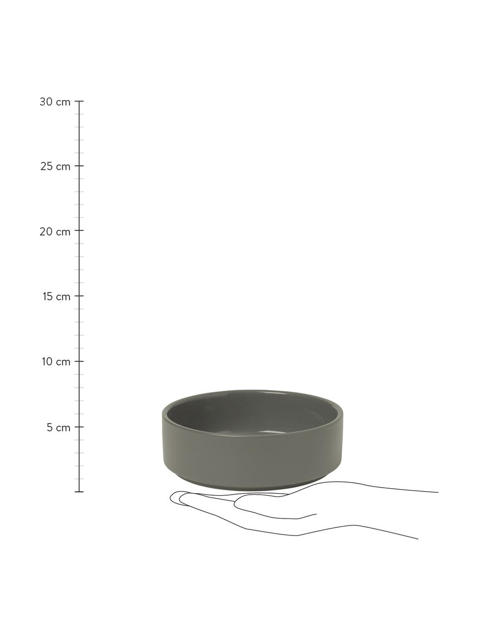 Kommen Pilar in mat/glanzend donkergrijs, 4 stuks, Keramiek, Donkergrijs, Ø 14 x H 5 cm