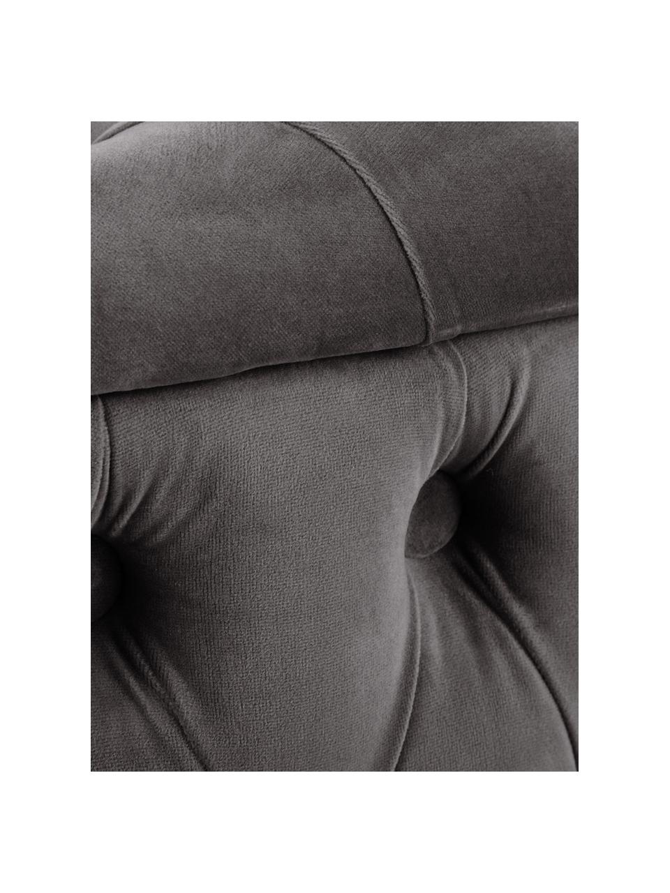Pouf contenitore in velluto grigio scuro Chiara, Rivestimento: velluto (poliestere) Il r, Velluto grigio, Ø 70 x Alt. 42 cm
