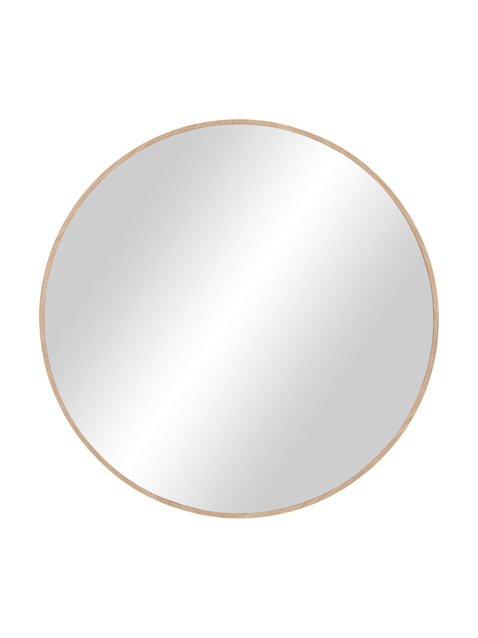 Specchio rotondo da parete con cornice in legno marrone Avery, Cornice: legno di quercia certific, Superficie dello specchio: lastra di vetro, Marrone, Ø 72 x Prof. 2 cm