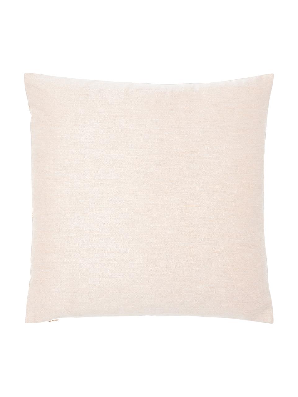 Baumwollsatin-Kissenhülle Cynthia mit Blumen-Muster, 100% Baumwollsatin, Rosa, B 40 x L 40 cm