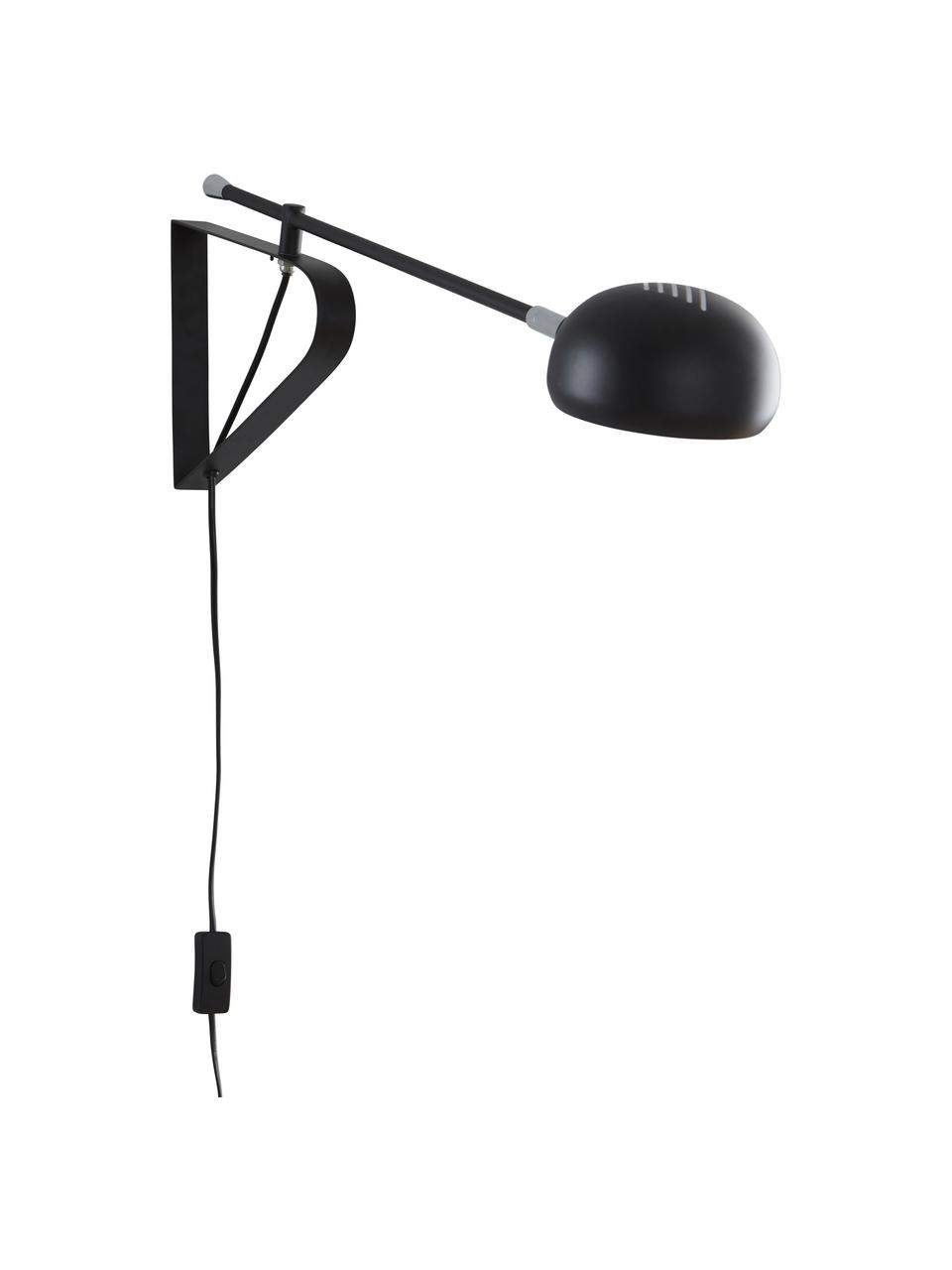 Veľká nastaviteľná nástenná lampa Lincon, Čierna, H 80 x V 21 cm