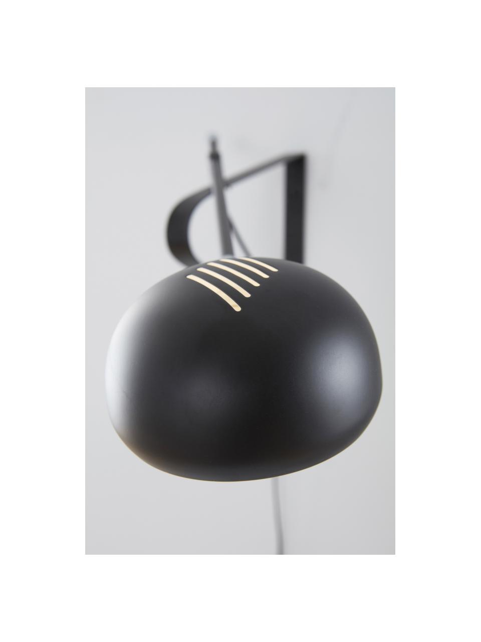Große Verstellbare Wandleuchte Lincon mit Stecker, Lampenschirm: Metall, lackiert, Dekor: Metall, Schwarz, T 80 x H 21 cm