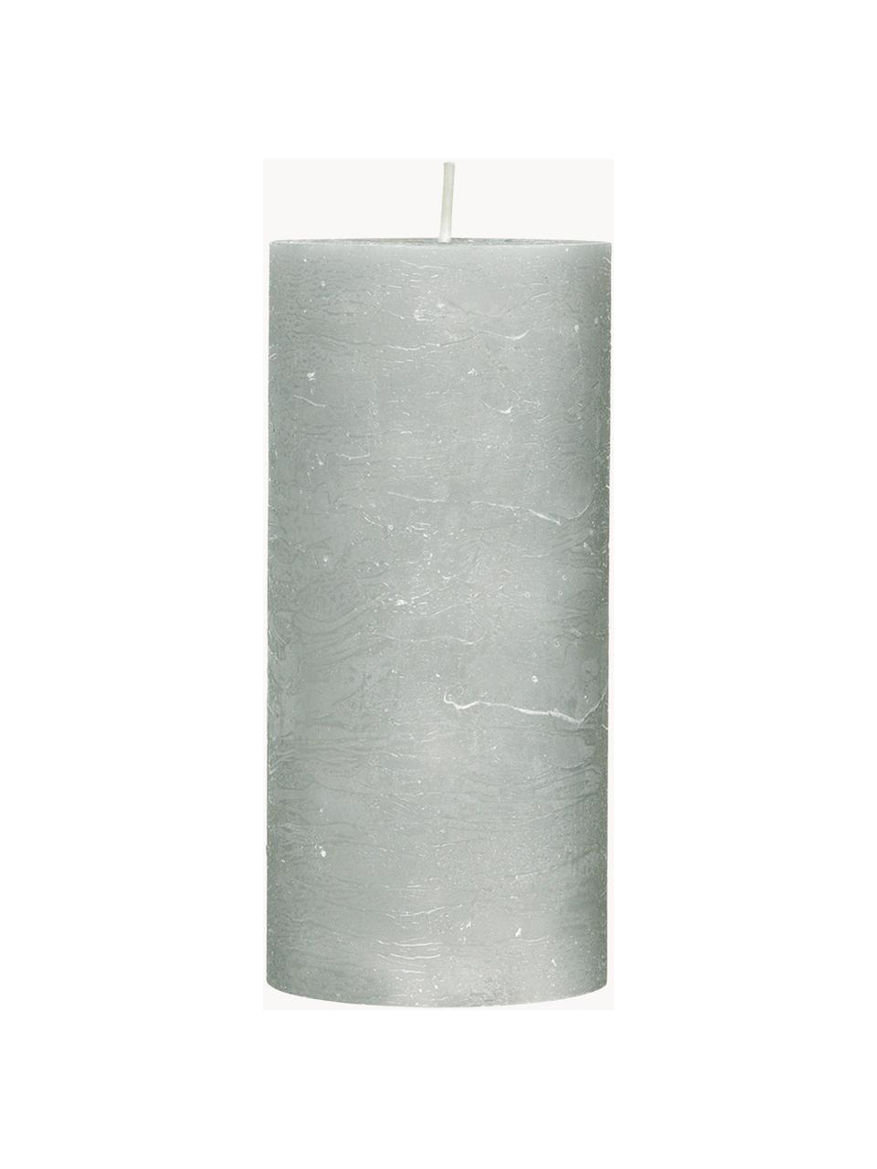 Bougie pilier artisanale Rustic, Paraffine, Gris clair, Ø 7 x haut. 15 cm