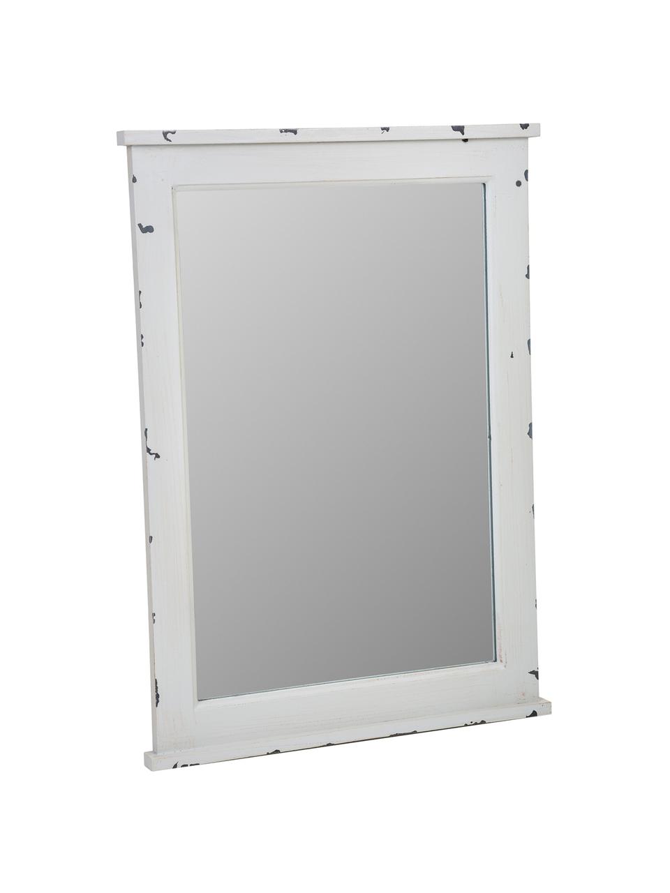 Espejo de pared de madera Bill, Espejo: cristal, Blanco, An 50 x Al 70 cm