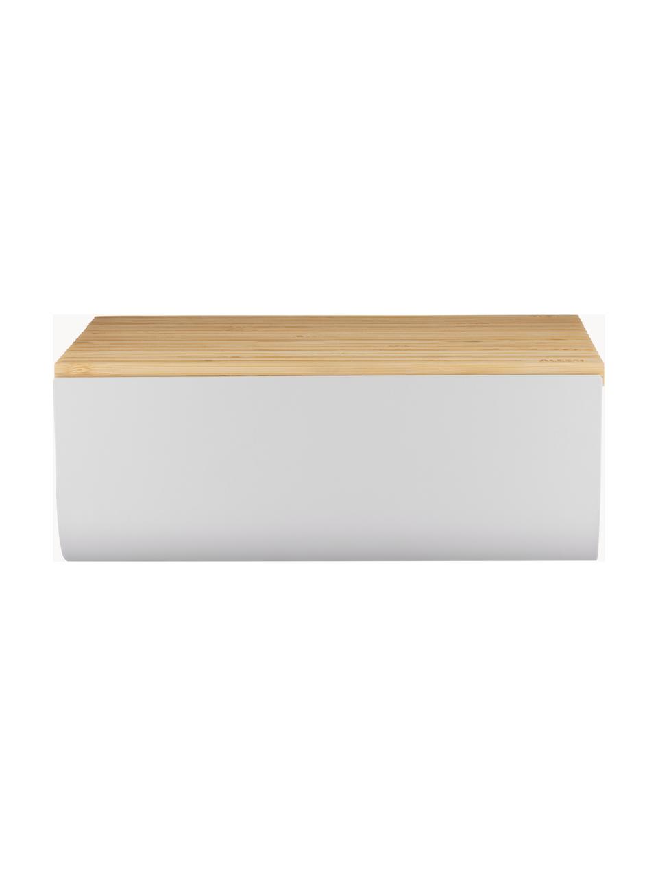 Boîte à pain avec couvercle en bambou Mattina, Gris clair, bambou, larg. 34 x haut. 14 cm