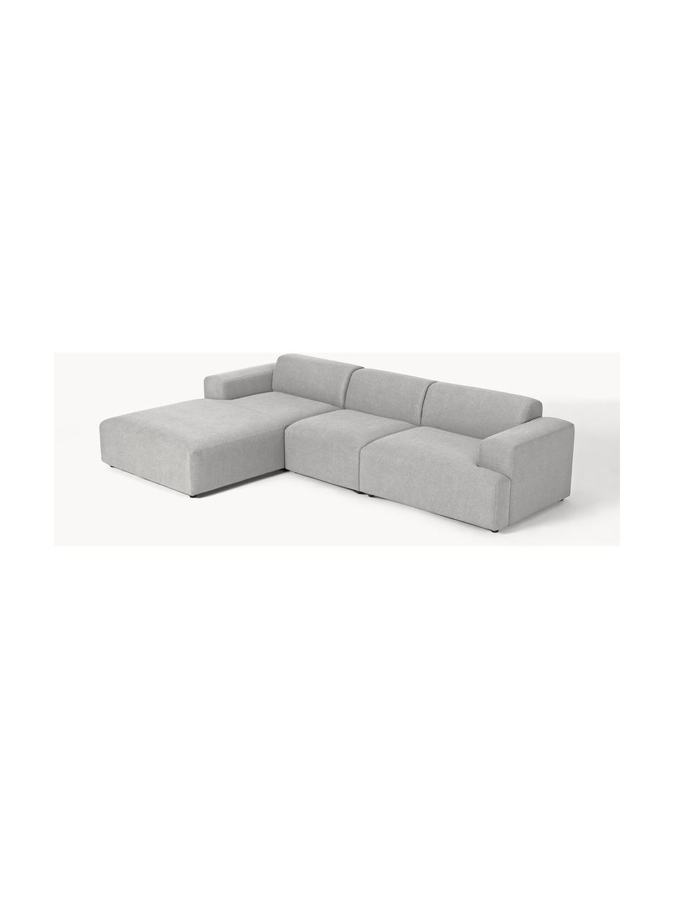 Sofá rinconera Melva (4 plazas), Tapizado: 100% poliéster Alta resis, Estructura: madera de pino y abeto ma, Patas: plástico. Este producto e, Tejido gris claro, An 319 x F 195 cm, chaise longue izquierda