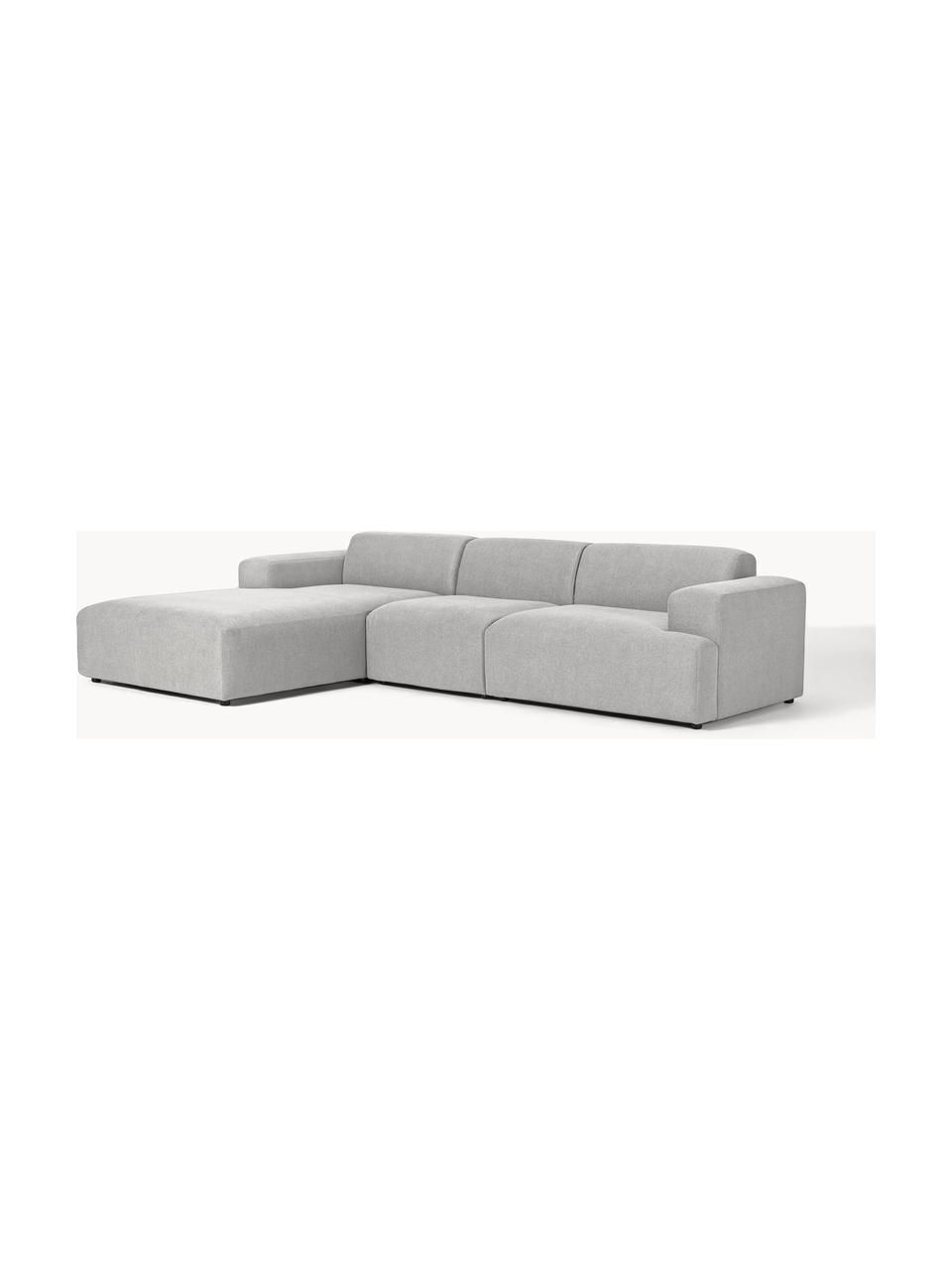 Sofá rinconera Melva (4 plazas), Tapizado: 100% poliéster Alta resis, Estructura: madera de pino y abeto ma, Patas: plástico. Este producto e, Tejido gris claro, An 319 x F 195 cm, chaise longue izquierda