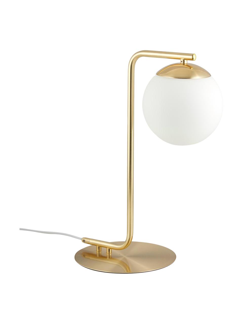 Lampa stołowa Grant, Odcienie mosiądzu, biały, S 20 x W 41 cm