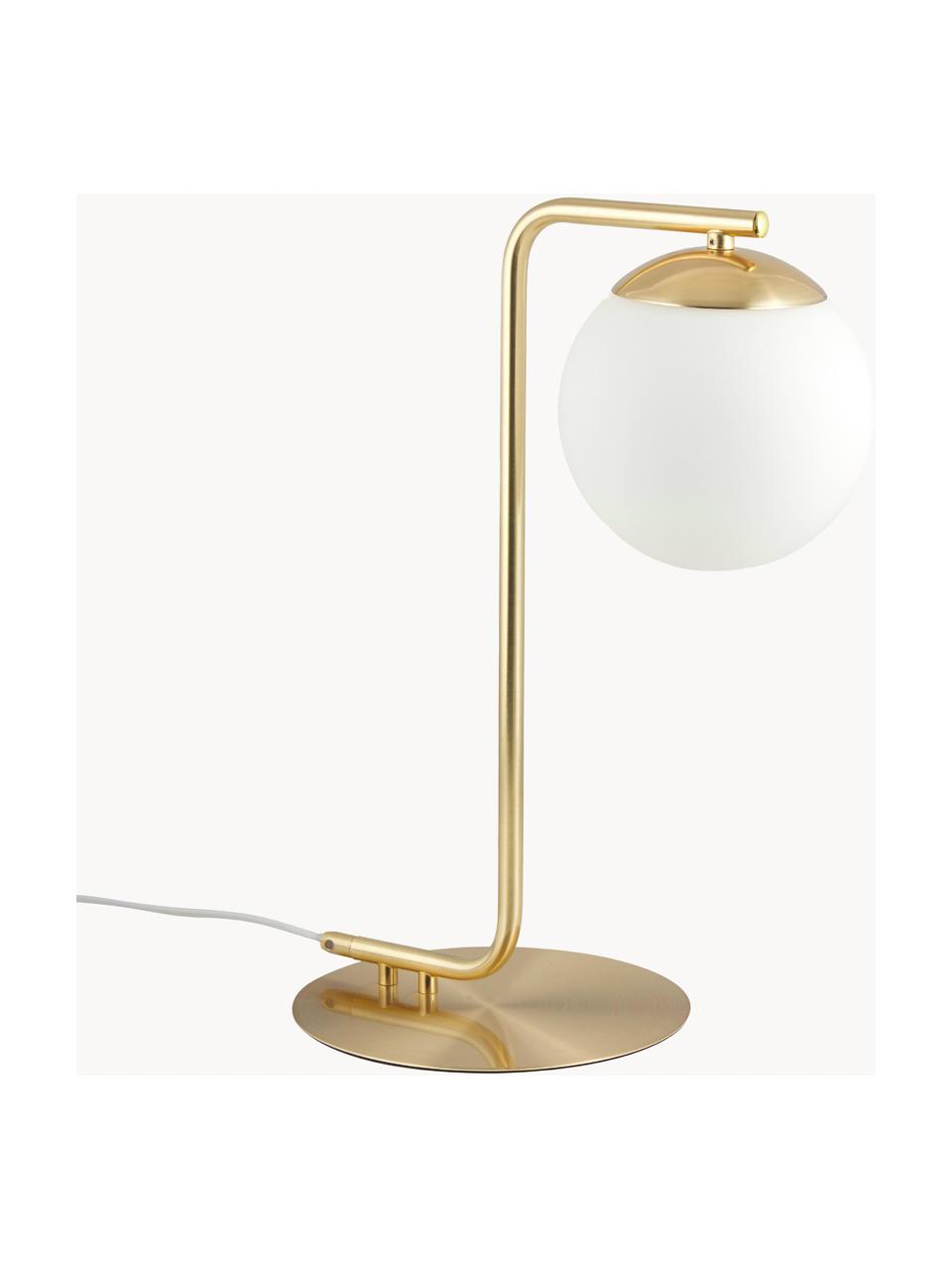 Lampe à poser Grant, Blanc, doré, larg. 20 x haut. 41 cm