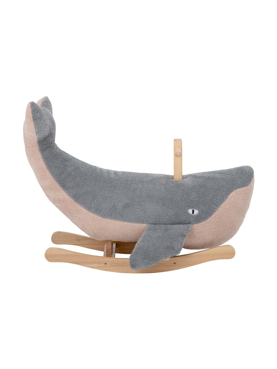 Animale a dondolo Moby, Poliestere, legno di pioppo, Blu, beige, legno chiaro, Larg. 83 x Alt. 59 cm