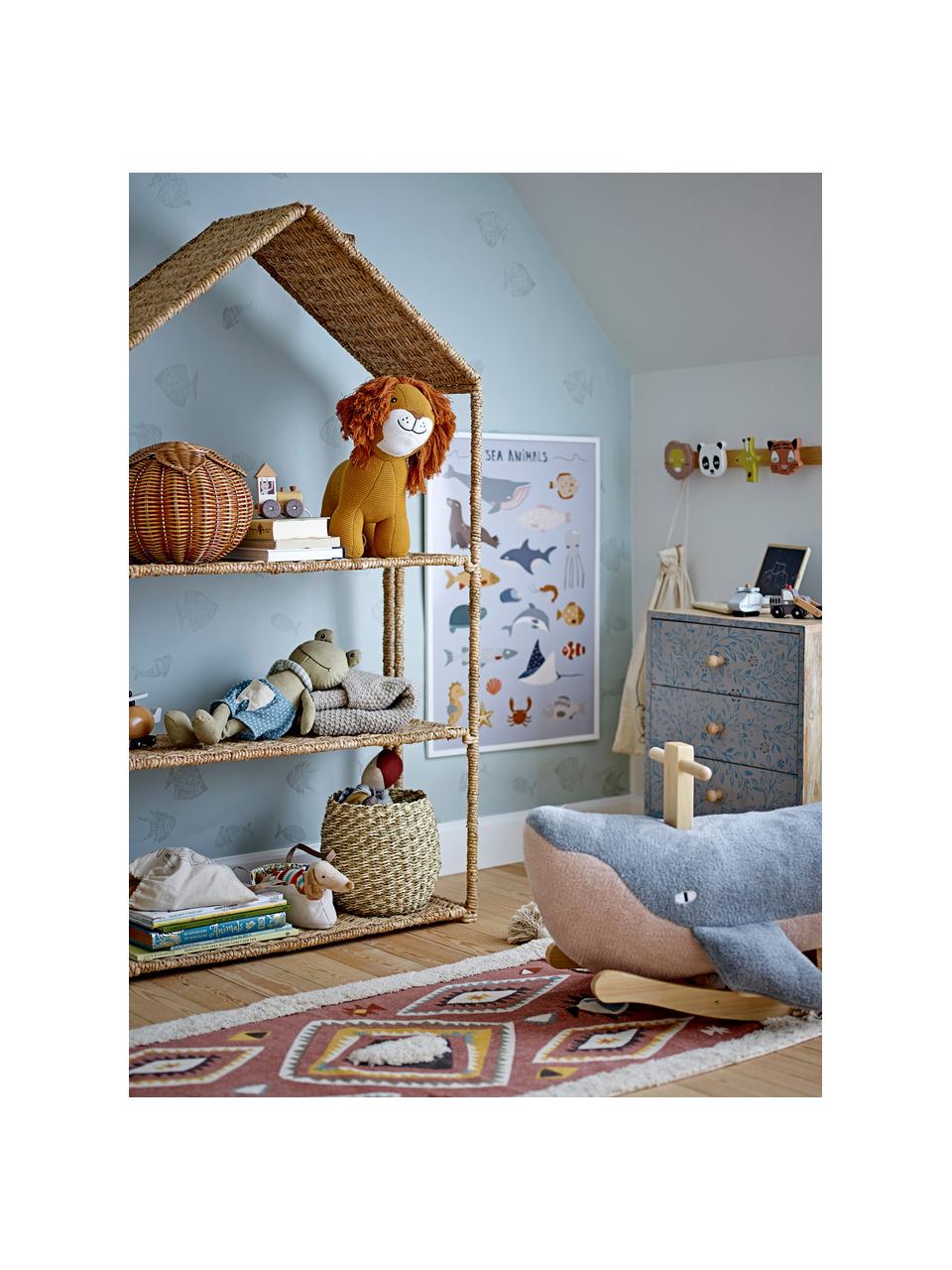 Zabawka na biegunach Moby, Poliester, drewno topoli, Niebieski, beżowy, jasne drewno naturalne, S 83 x W 59 cm