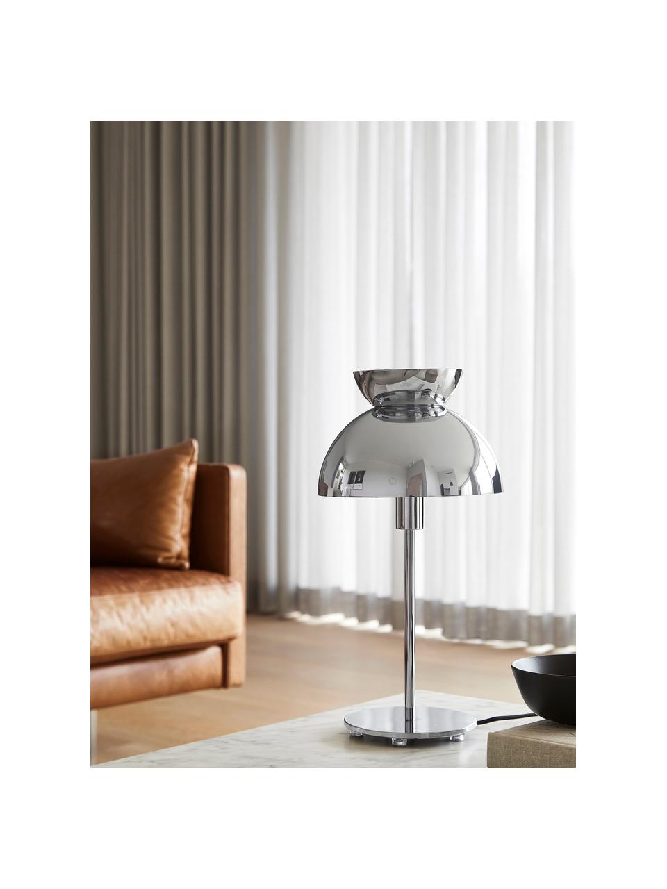 Design tafellamp Butterfly, Glanzend zilverkleurig, Ø 21 x H 40 cm