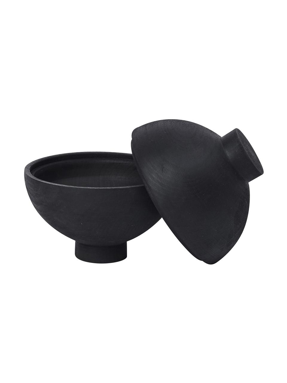 Bote Sphere, Madera recubierto, Negro, Ø 12 x Al 15 cm