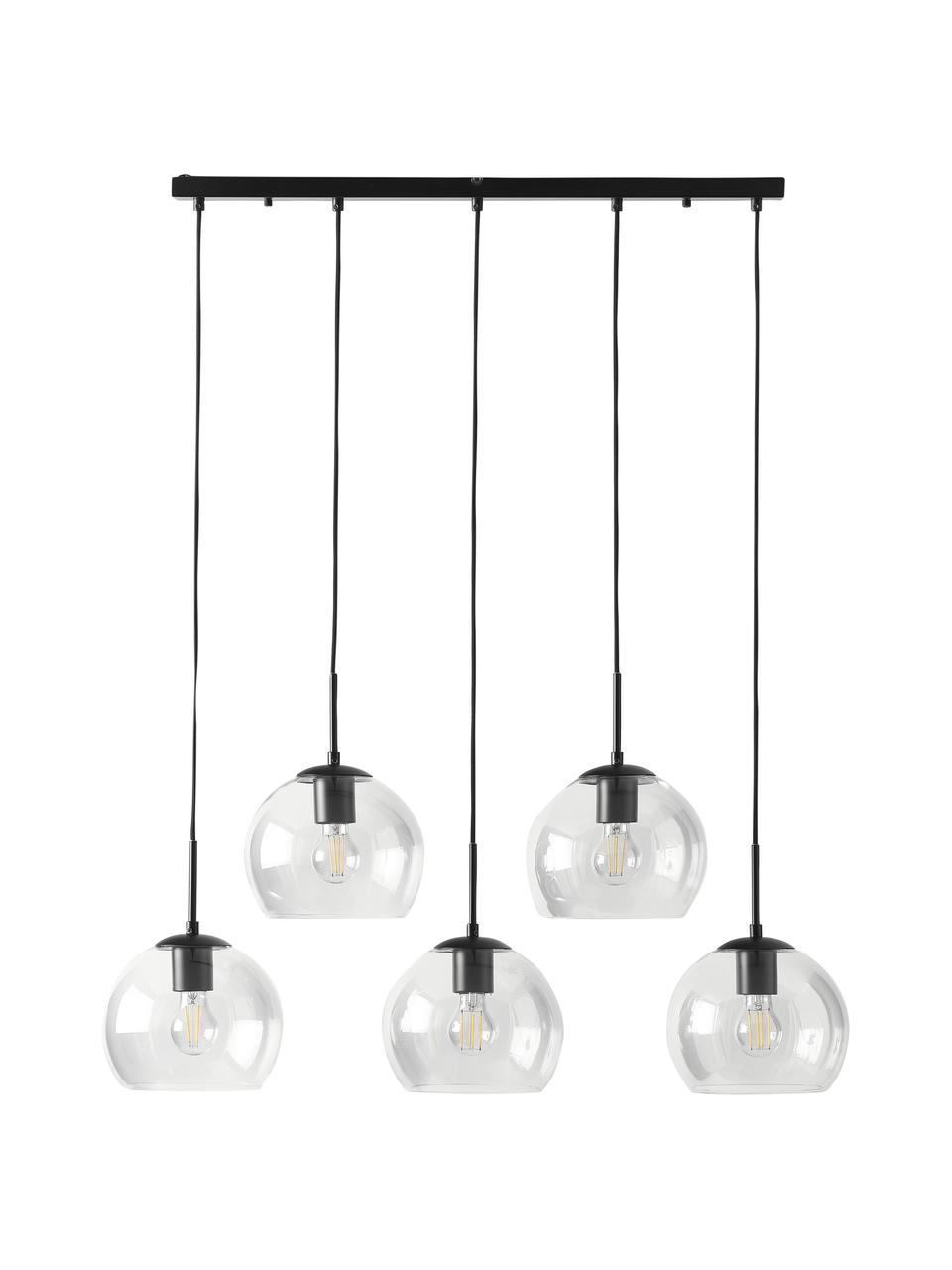 Závěsné svítidlo Madina, Černá, Š 90 cm, H 22 cm