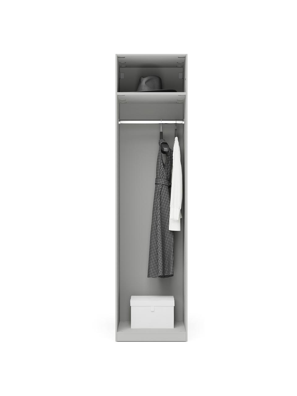 Modulaire draaideurkast Simone, 50 cm breed, meerdere varianten, Hout, grijs, Basis interieur, hoogte 200 cm