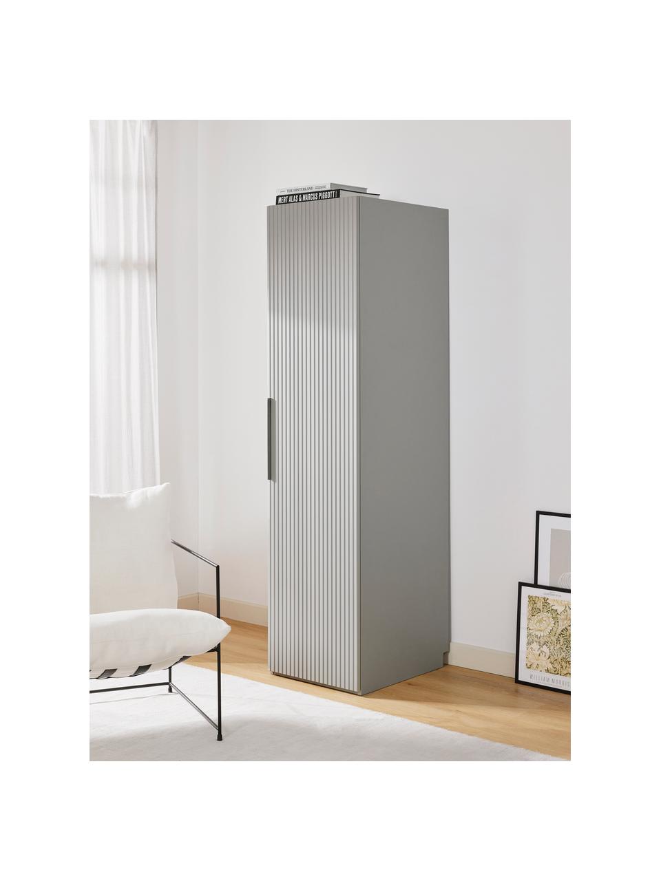 Modulární skříň s otočnými dveřmi Simone, šířka 50 cm, různé varianty, Dřevo, šedá, Interiér Basic, výška 200 cm