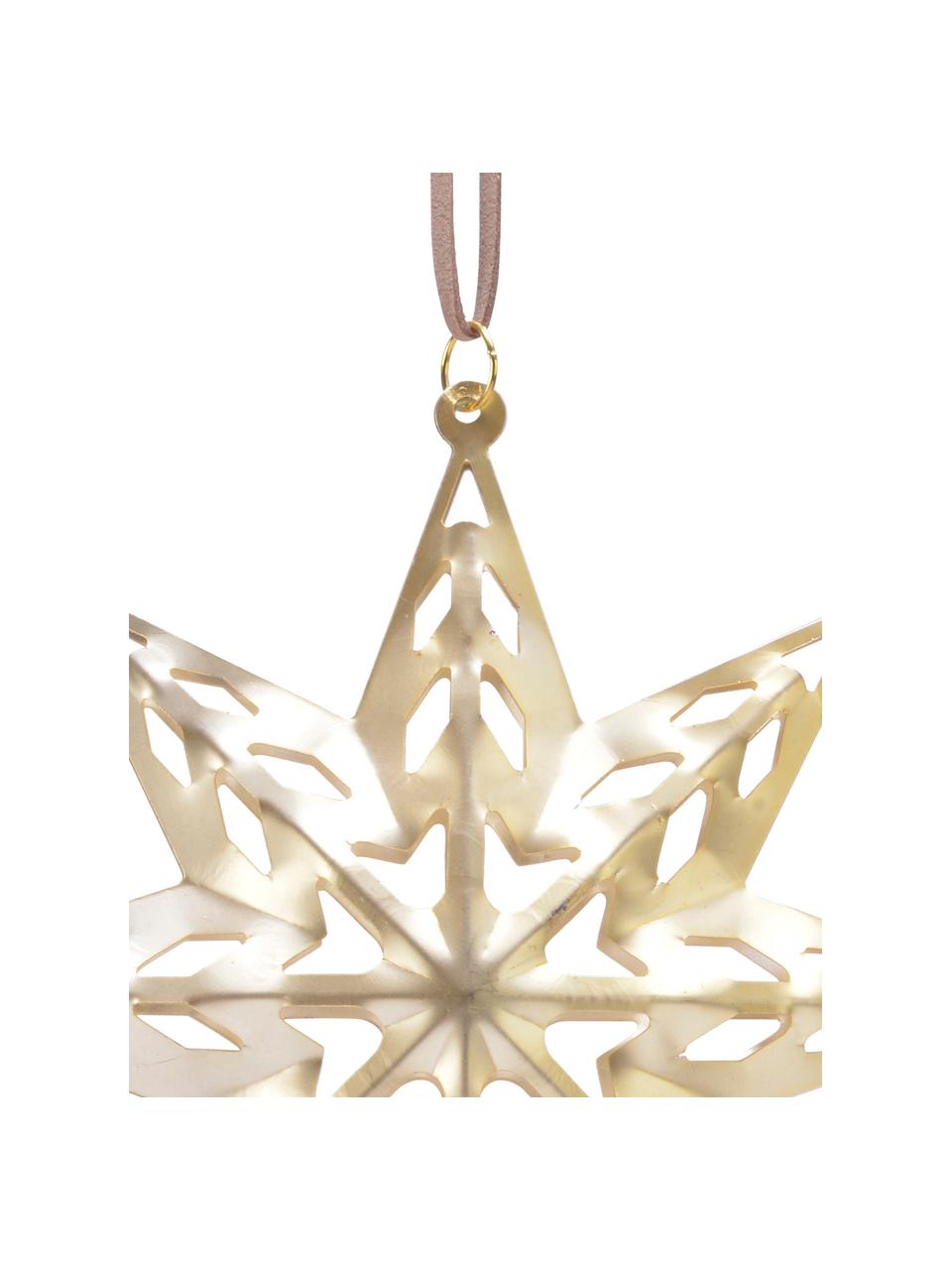 Adornos para colgar estrellas Ginna, 4 uds., Metal, Dorado, plateado, An 13 x Al 28 cm