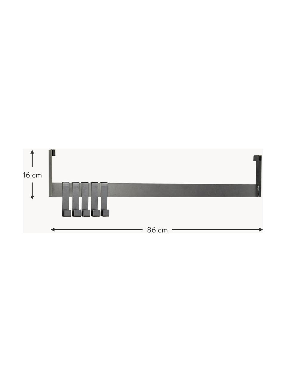 Háčková lišta z oceli s 5 háčky Fari, Potažená ocel, Černá, Š 86 cm, V 4 cm