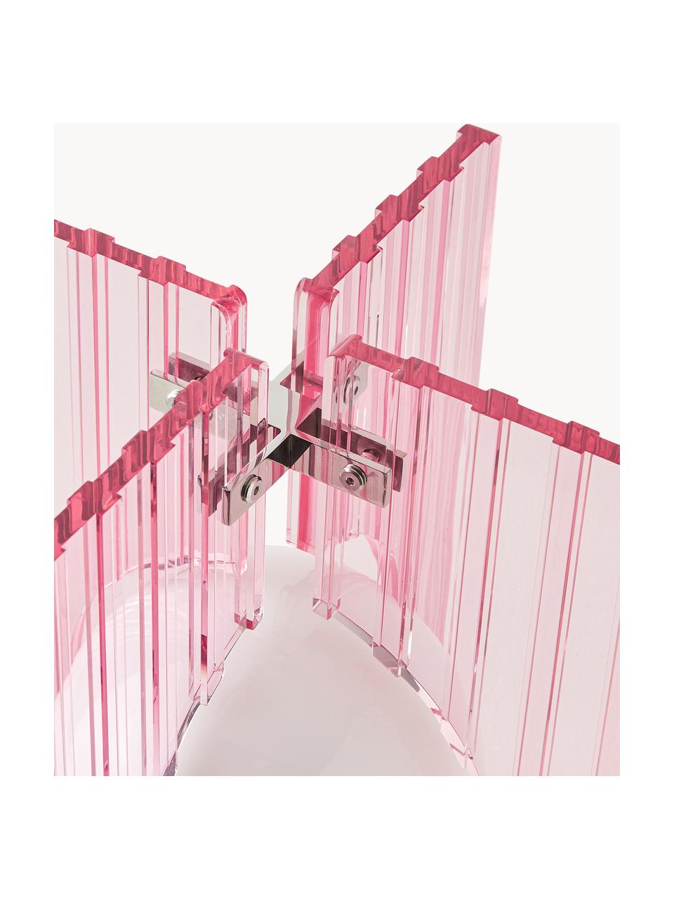 Stolní lampa Mills, Světle růžová, stříbrná, Š 25 cm, V 45 cm