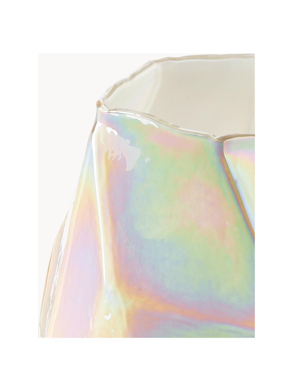 Design vaas Luster, irisiert, Glas, iriserend, Gebroken wit, Ø 26 x H 41 cm
