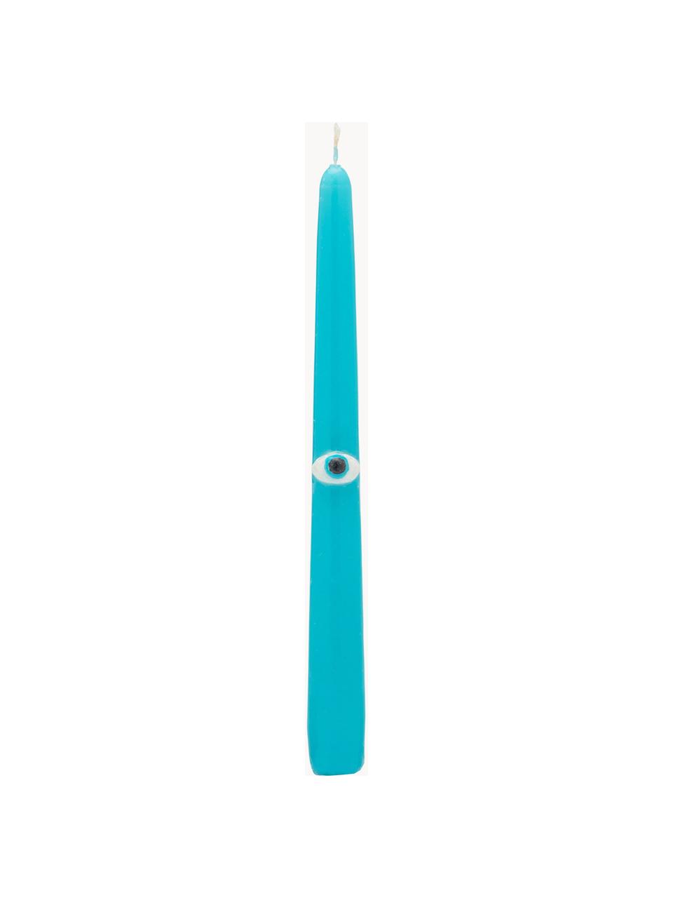 Chandelles Eye Spy, 2 pièces, Cire, Turquoise, haut. 25 cm