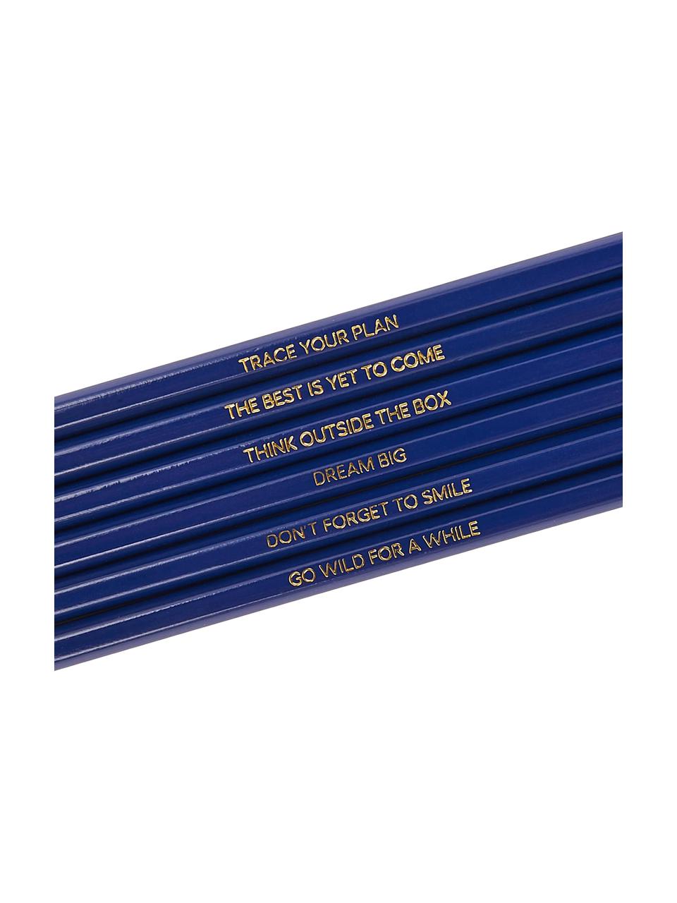 Bleistift-Set Swallow, 6-tlg., Holz, Gelb, Blau, Beige, 18 x 5 cm
