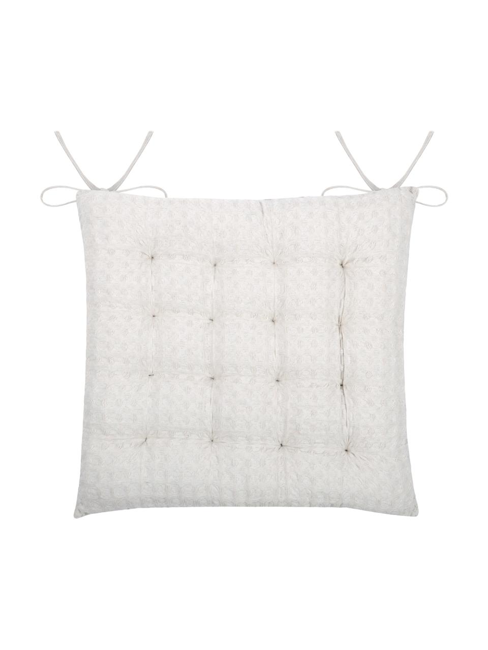 Poduszka na siedzisko z piki Gopher, Tapicerka: 100% bawełna, Biały, S 40 x D 40 cm