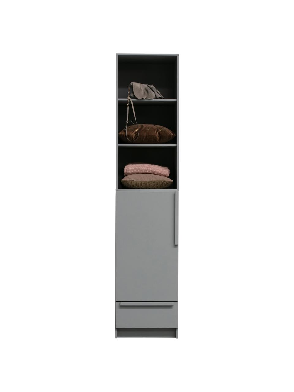 Armoire modulaire grise Pure, Bois de pin, enduit, Gris, larg. 48 x haut. 215 cm