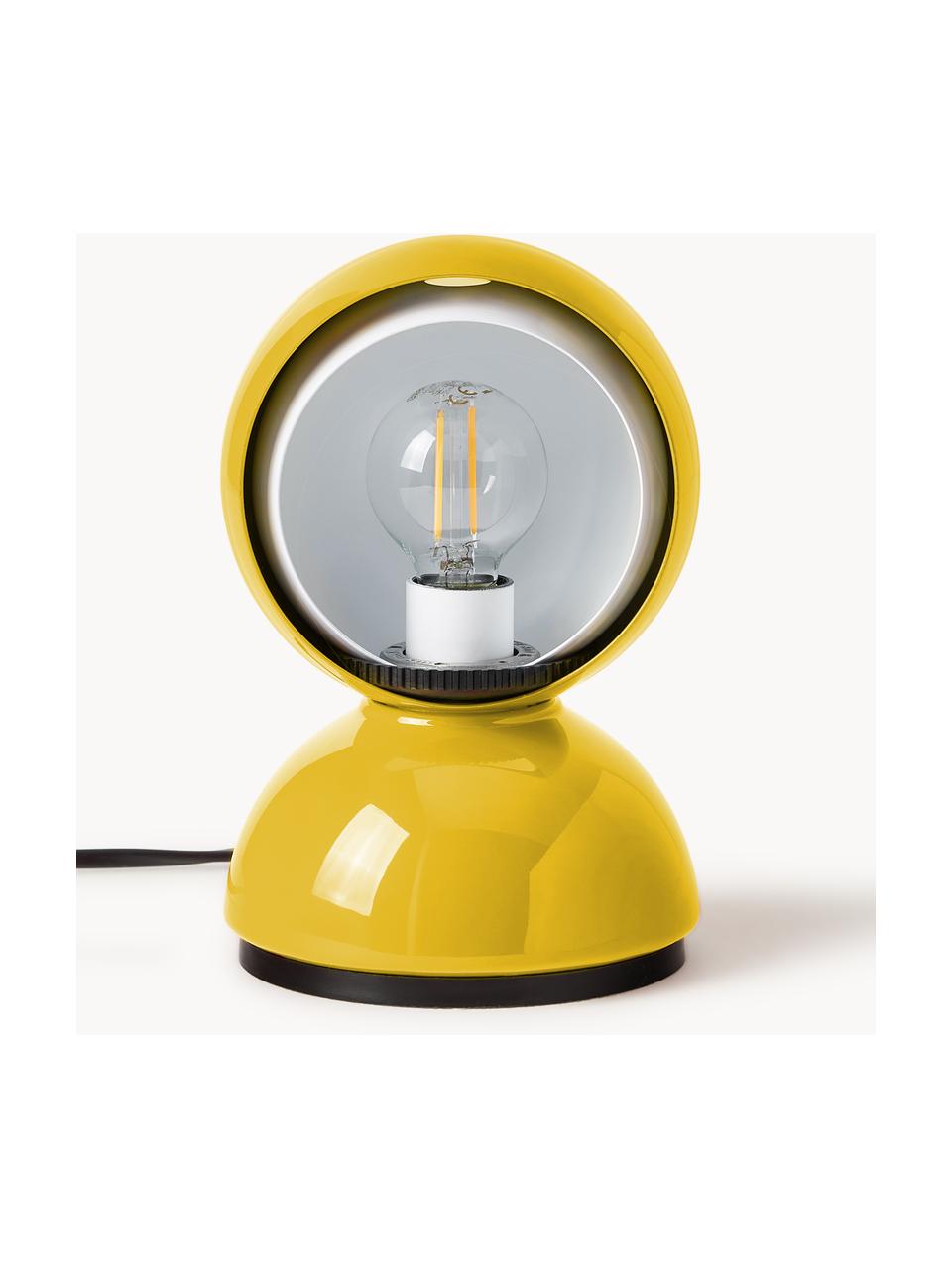 Kleine verstelbare tafellamp Eclisse, Lampenkap: polycarbonaat, technopoly, Frame: gecoat staal, Zonnengeel, Ø 12 x H 18 cm