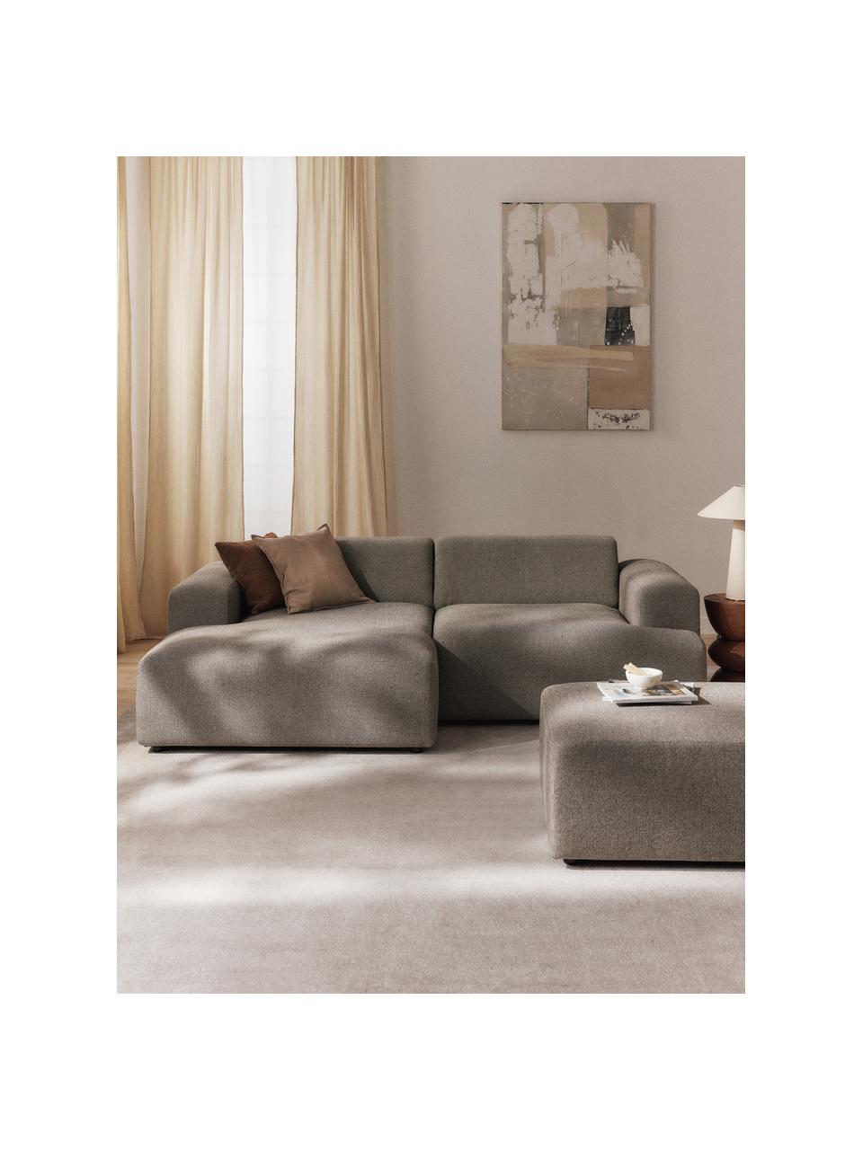 Ecksofa Melva (3-Sitzer), Bezug: 100 % Polyester Der strap, Gestell: Massives Kiefern- und Fic, Füße: Kunststoff Dieses Produkt, Webstoff Greige, B 238 x T 143 cm, Eckteil links