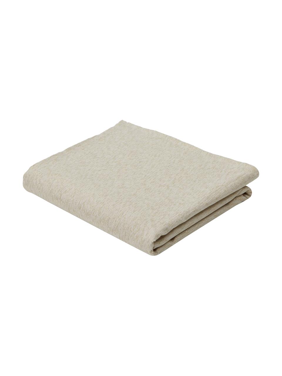 Katoenen tafelkleed Vialactea met goudkleurige decoratie, Katoen, Lurex, Beige, goudkleurig, Voor 6 - 8 personen (B 170 x L 260 cm)