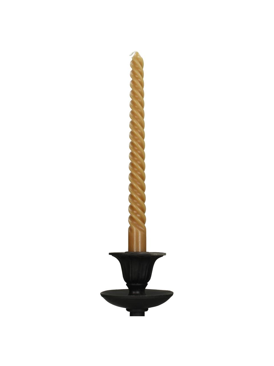 Candela a bastoncino Twisted 4 pz, Cera, Giallo ocra, Lung. 26 cm