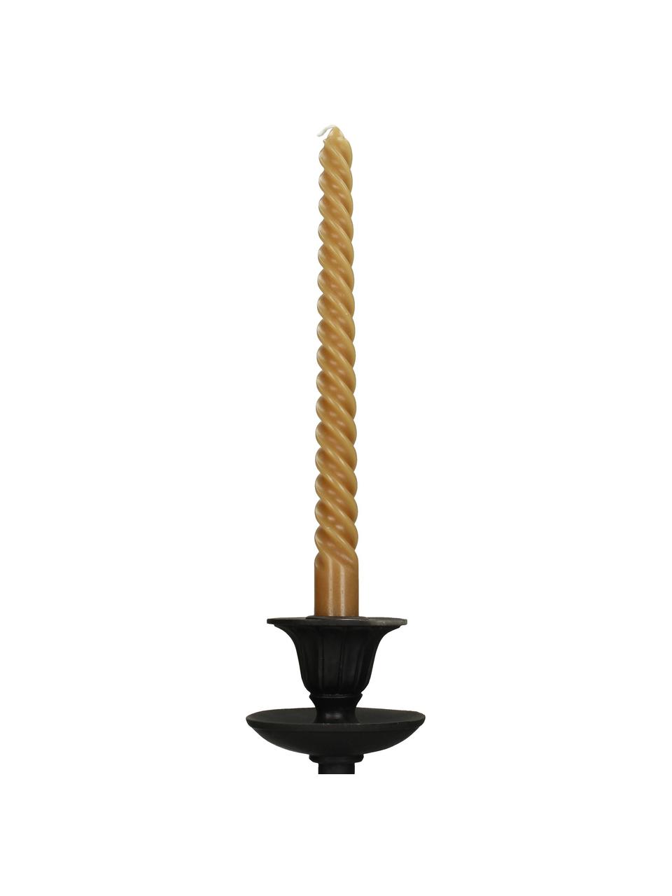 Stolní svíce Twisted, 4 ks, Vosk, Okrová žlutá, D 26 cm