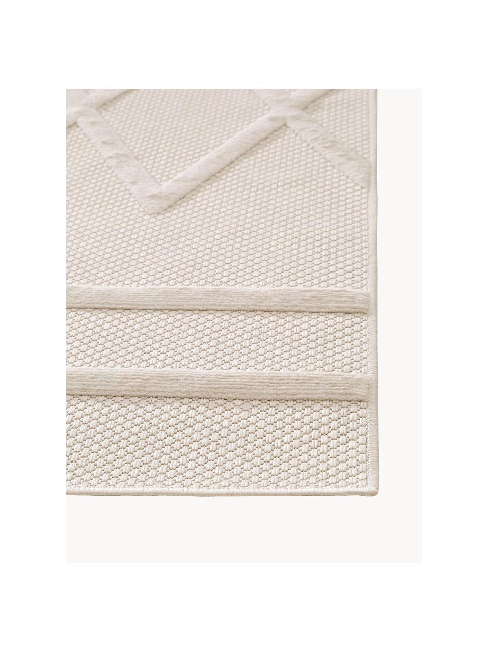 Ręcznie tkany dywan wewnętrzny/zewnętrzny Bonte, 100% polipropylen, Kremowobiały, S 120 x D 170 cm (Rozmiar S)