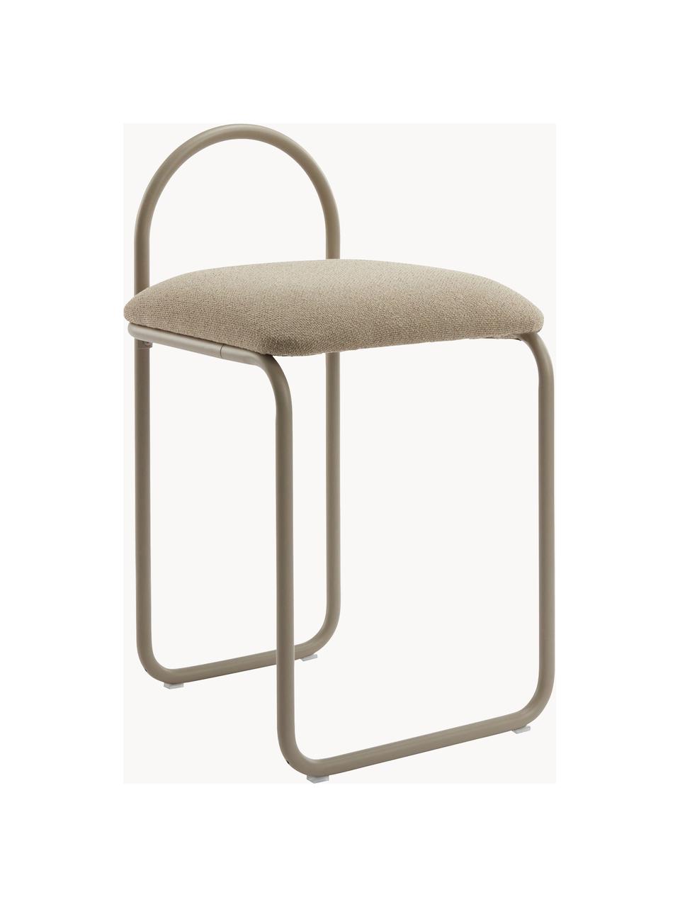 Metalen stoel Angui, Bekleding: 100% polyester, Frame: gecoat staal, Geweven stof beige, B 37 x D 39 cm