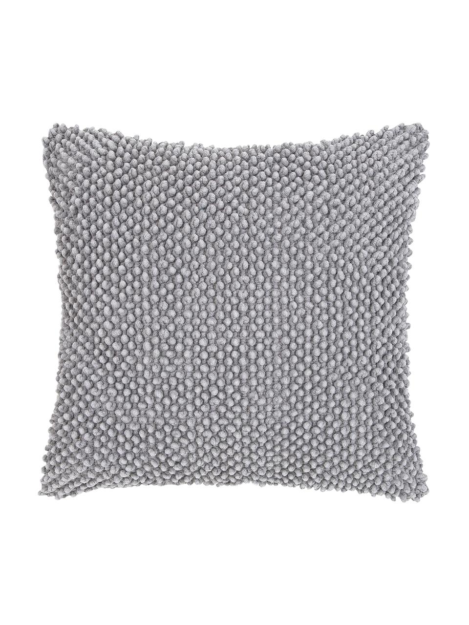 Povlak na polštář s měkkým strukturovaným povrchem Indi, 100 % bavlna, Světle šedá, Š 45 cm, D 45 cm
