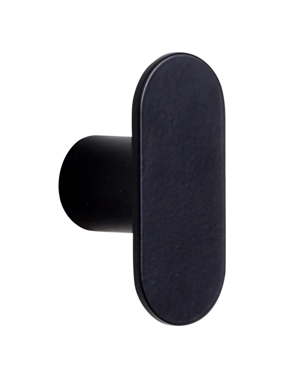 Nástěnný kovový háček Piccollo, Potažená ocel, Černá, Š 4 cm, V 7 cm