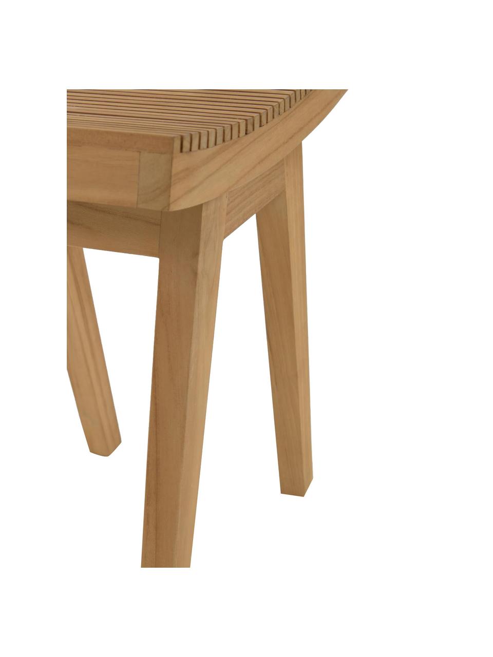 Tabouret en teck massif Vicentina, Bois de teck, Bois de teck, larg. 40 x haut. 46 cm