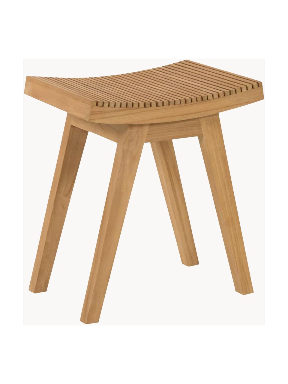 Tabouret en teck massif Vicentina, Bois de teck, Bois de teck, larg. 40 x haut. 46 cm