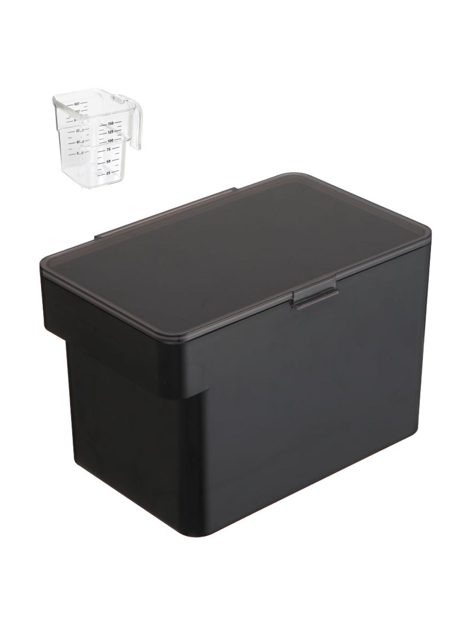 Caja con medidor para comida Tower, 2 pzas., Plástico, Negro, An 30 x Al 20 cm