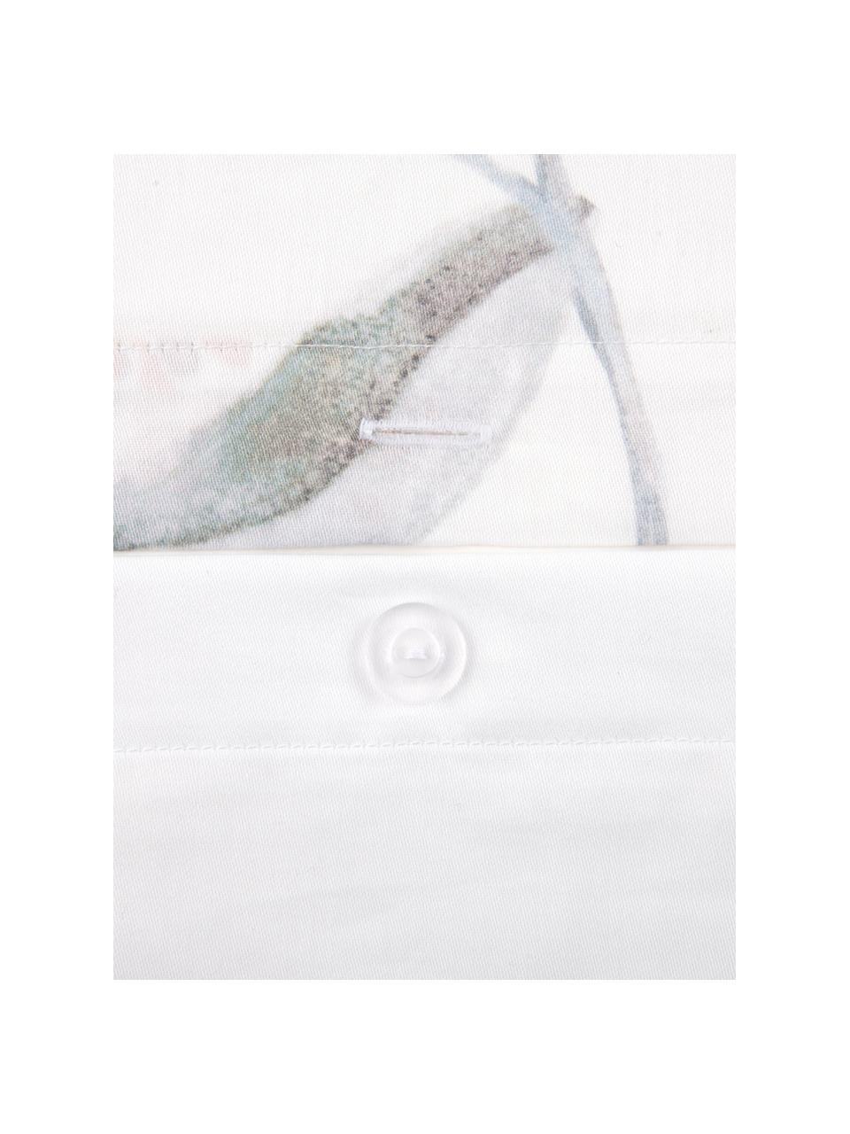 Taies d'oreiller réversible en satin de coton Evie, 2 pièces, 50 x 70 cm, Blanc, multicolore, larg. 50 x long. 70 cm