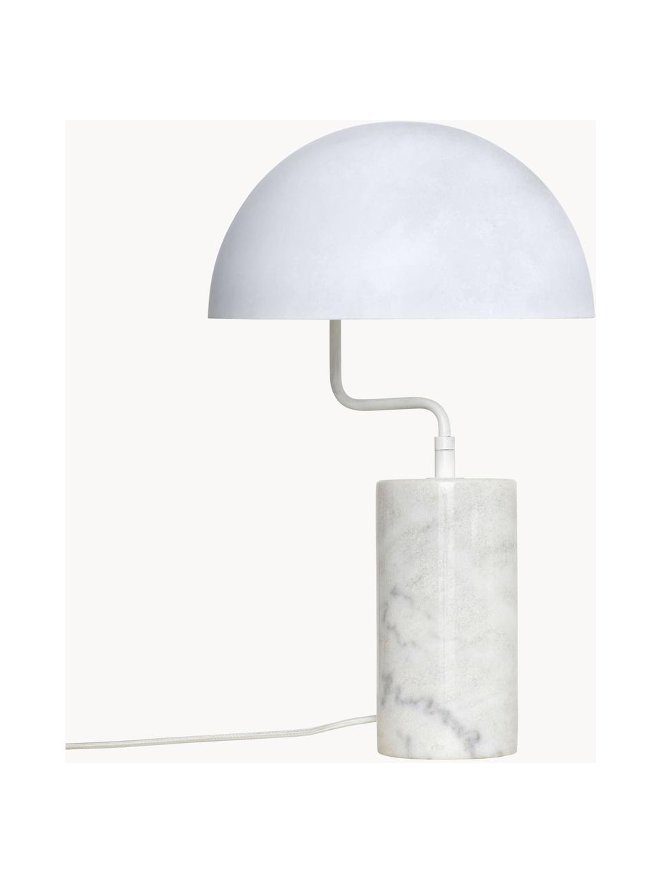 Mramorová stolní lampa Poise, Bílá, mramorovaná, Ø 30 cm, V 48 cm