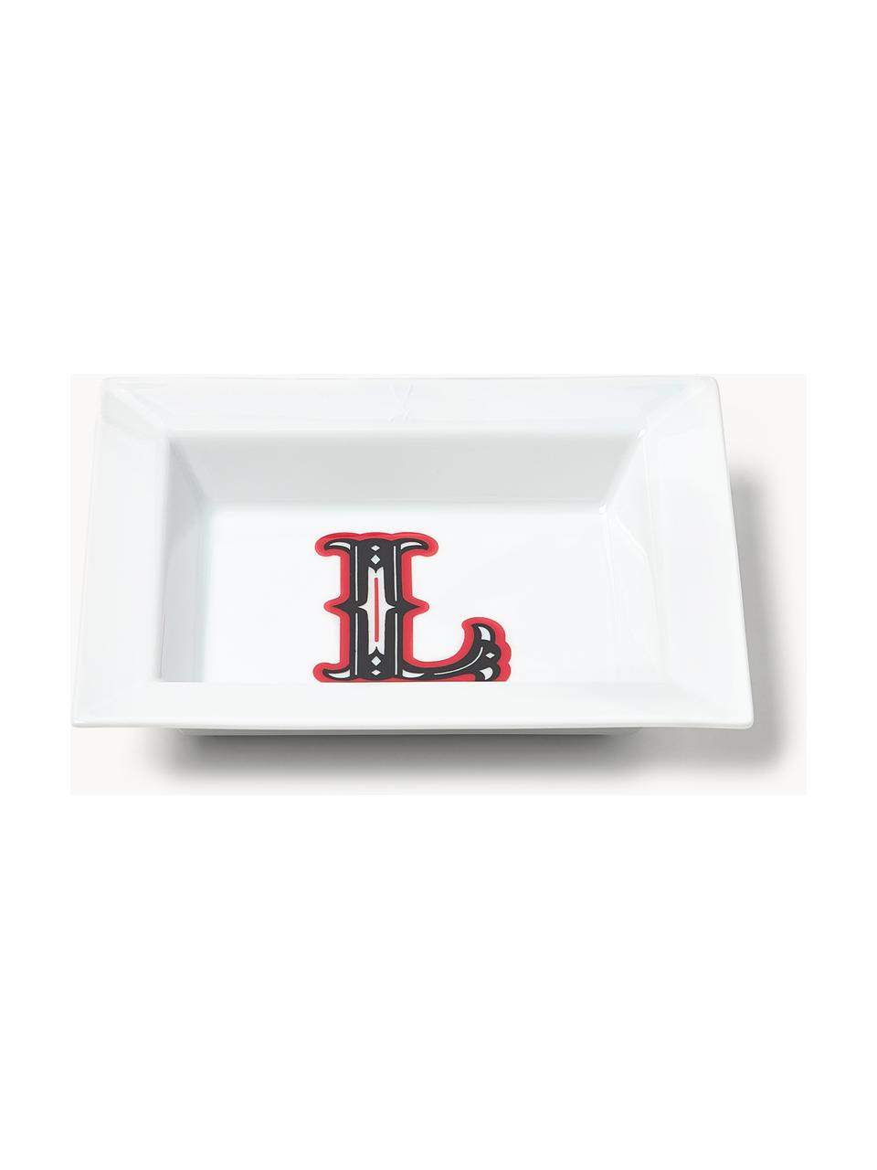 Westwing Collection x MEISSEN, handgefertigte Vide-Poche Initials mit Dekor, Porzellan, glasiert, L, B 16 x T 13 cm