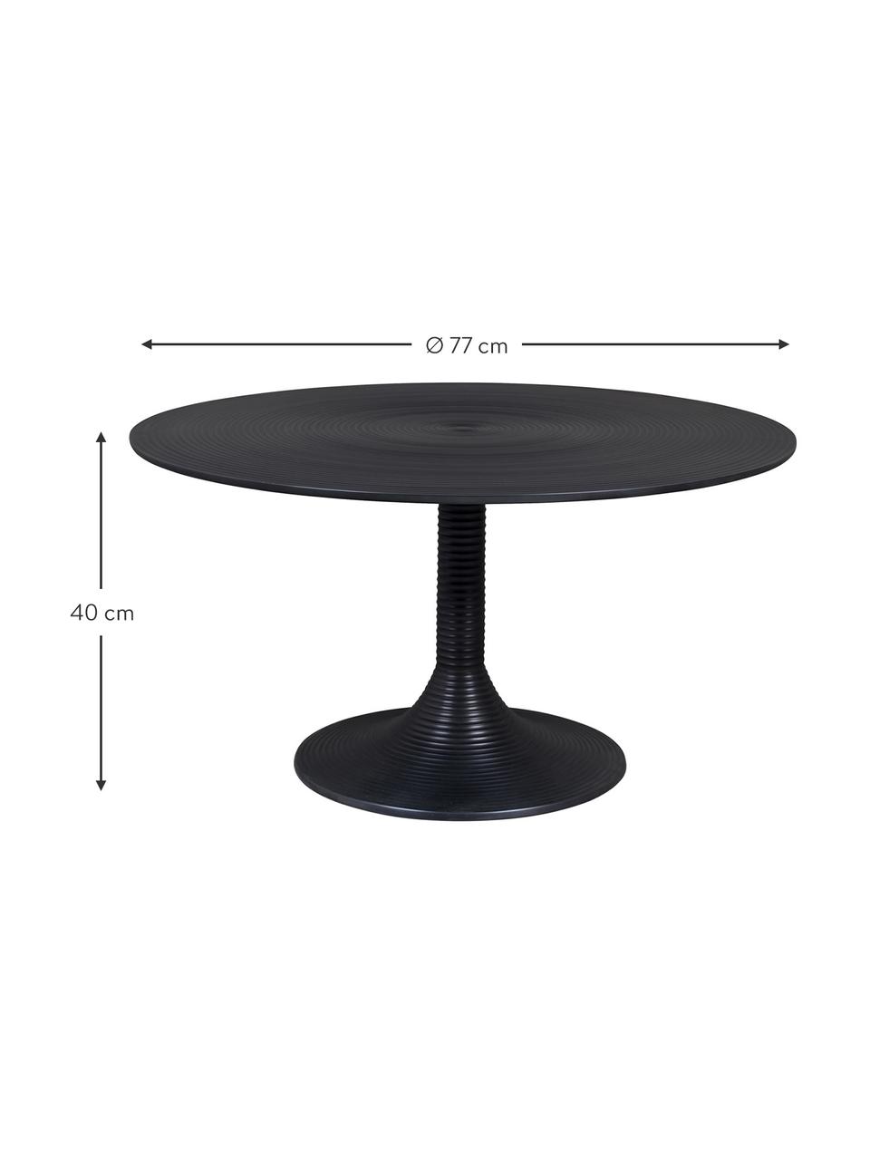 Okrągły stolik kawowy Hypnotising, Aluminium lakierowane, Czarny, Ø 77 x W 40 cm