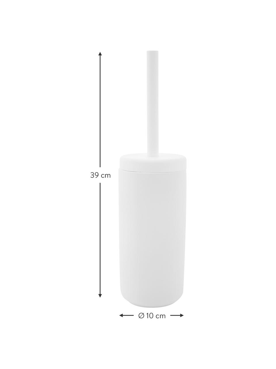 Escobilla de baño Ume, Recipiente: gres revestido con superf, Blanco, Ø 10 x Al 39 cm