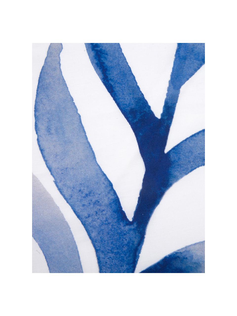 Perkal dekbedovertrek Francine, Weeftechniek: perkal Draaddichtheid 180, Bovenzijde: blauw, wit. Onderzijde: wit, 240 x 220 cm + 2 kussenhoezen 60 x 70 cm