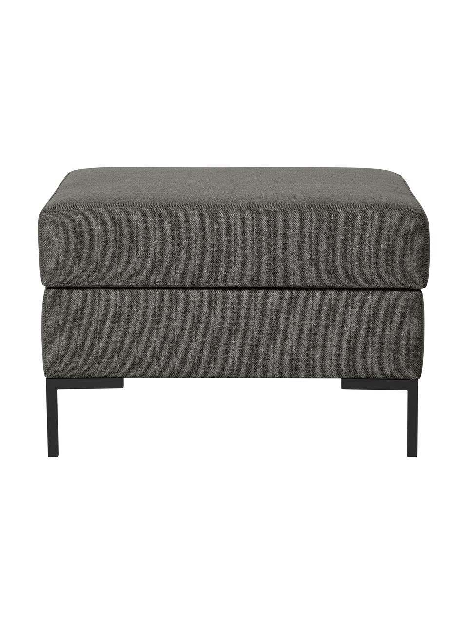 Reposapiés puf Luna, con espacio de almacenamiento, Tapizado: 100% poliéster con certif, Estructura: madera maciza de haya, ma, Patas: metal galvanizado, Tejido gris antracita, An 77 x F 77 cm