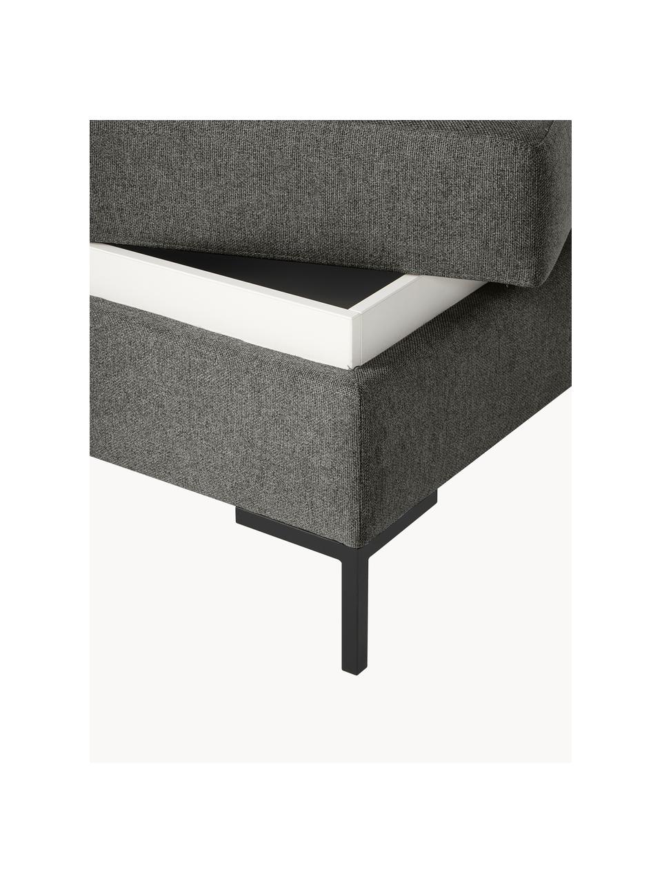 Pouf avec rangement Luna, Tissu anthracite, noir, larg. 77 x haut. 49 cm