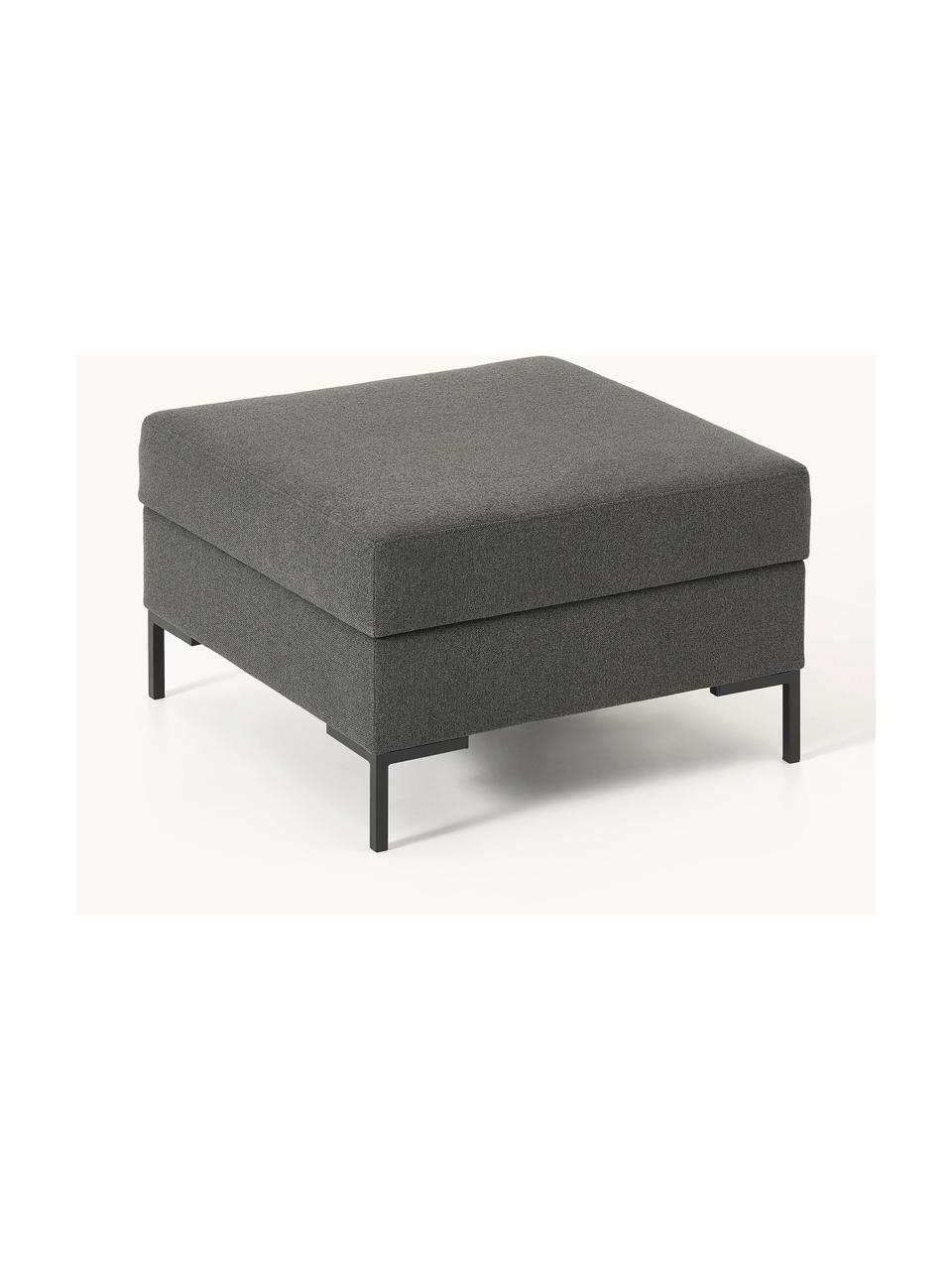 Sofa-Hocker Luna mit Stauraum, Bezug: 100 % Polyester Der strap, Gestell: Massives Buchenholz, Schi, Webstoff Anthrazit, Schwarz, B 77 x H 49 cm